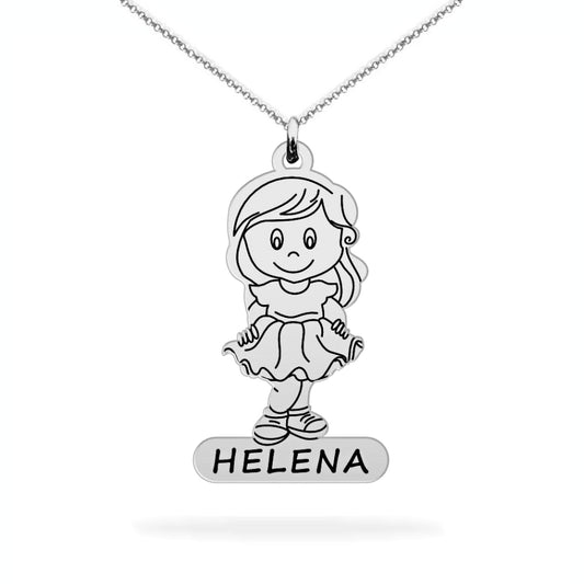 Personalized necklace daughter name sterling silver
