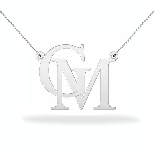 Custom initials necklace sterling silver