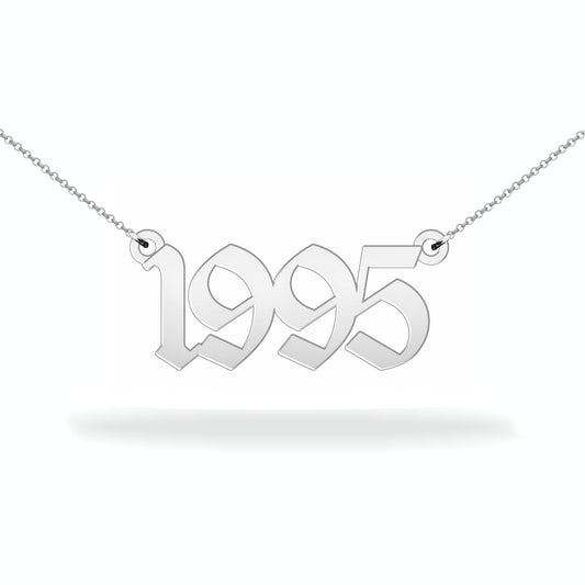 Custom birth year necklace sterling silver